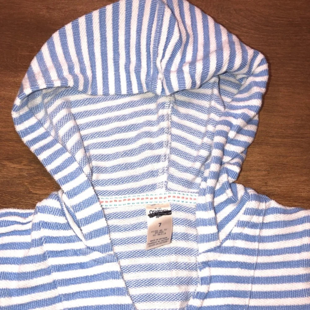 Oshkosh Girls Size 7 Cozy Striped Hoodie - Picture 4 of 4